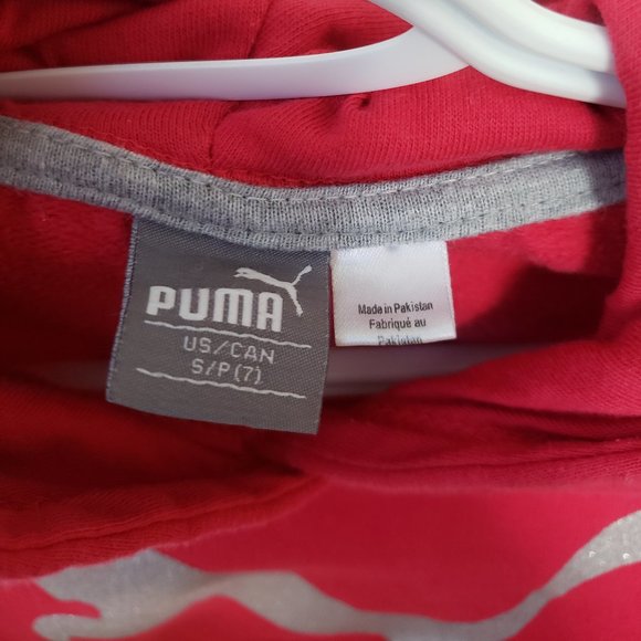 🦋UNISEX Pink Puma Glitter Sweatshirt Pull Hoodie - Picture 4 of 8